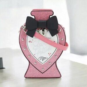 Betsey Johnson Crossbody Womens Love Potion Glitter Pink Purse NWT​
